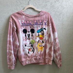 Disney Pink Tie-Dye Mickey & Friends Sweater